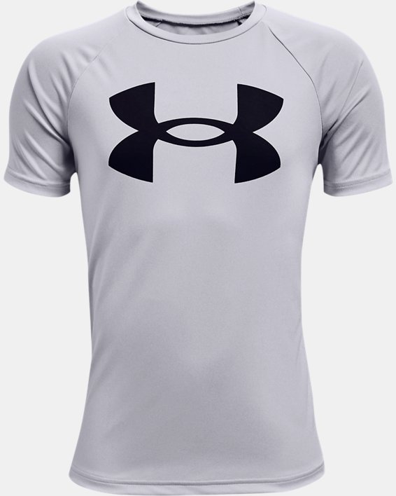 Boys' UA Tech™ Big Logo Short Sleeve in Gray image number 0
